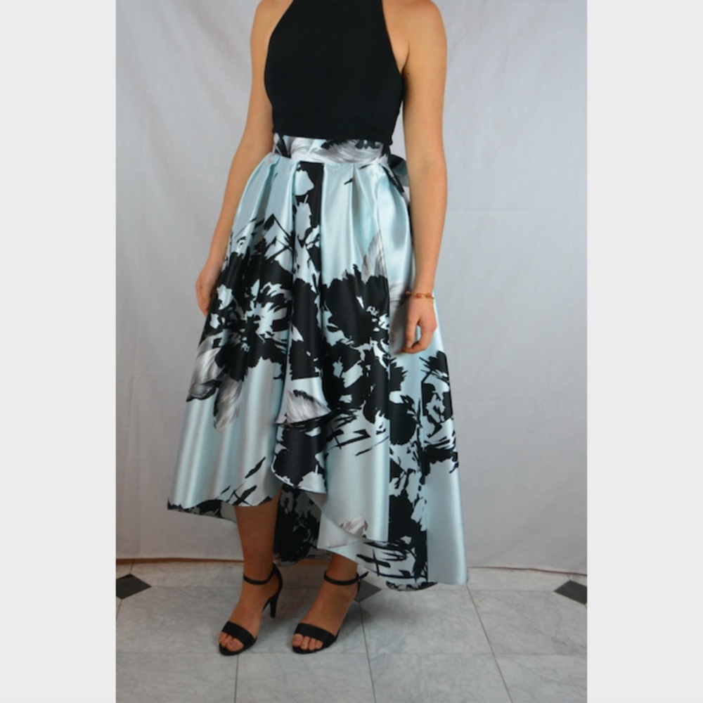High-Low Mint Blue Prom Dress